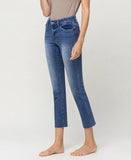 Left 45 degrees product image of Midnight In Paris - High Rise Slim Straight Crop Jeans