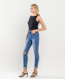 Left 45 degrees product image of Satisfactory - High Rise Skinny Jeans with Cuff