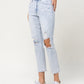 Left 45 degrees product image of Millman - Ripped Stretch Mom Denim Jeans