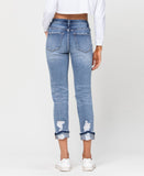 Back product images of Daisy - High Rise Cuffed Boyfriend Jeans