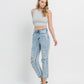 Left 45 degrees product image of Clear Sky - Super High Rise 90's Vintage Straight Jeans