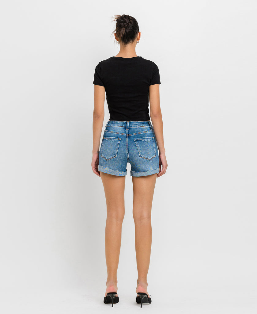 Back product images of Kensington - Super High Rise Cuffed Mom Shorts