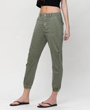 Left 45 degrees product image of Jade - Olive Slim Jogger Pants
