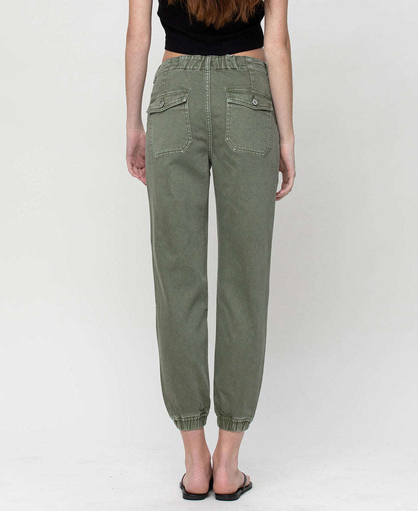 Back product images of Jade - Olive Slim Jogger Pants