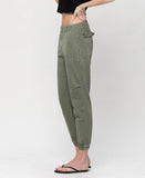Left side product images of Jade - Olive Slim Jogger Pants