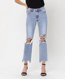 Blue Melody - Super High Rise Crop Straight Jeans