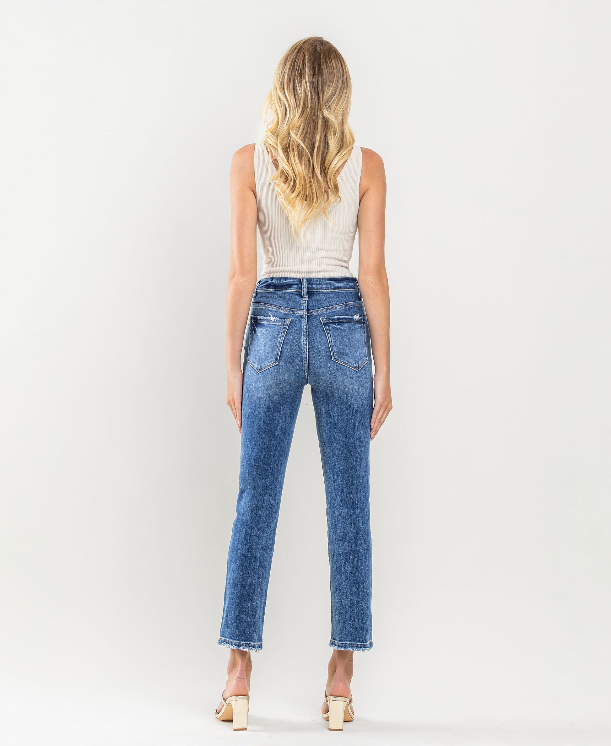 Back product images of Special Affair - Stretch High Rise Slim Straight Ankle Denim Jeans