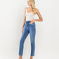 Left 45 degrees product image of Special Affair - Stretch High Rise Slim Straight Ankle Denim Jeans