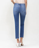 Back product images of Teaming Up - Mid Rise Slim Straight Crop Denim Jeans