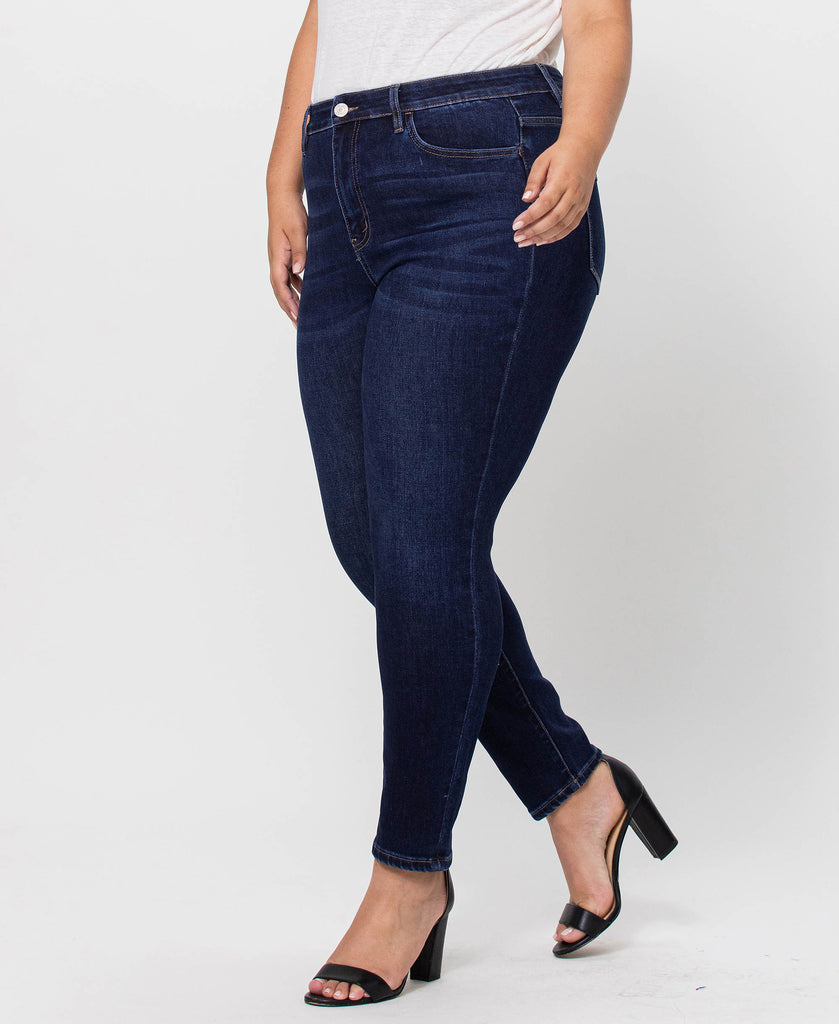 Left 45 degrees product image of DK Wash- Plus High Rise Slim Straight Crop Jean