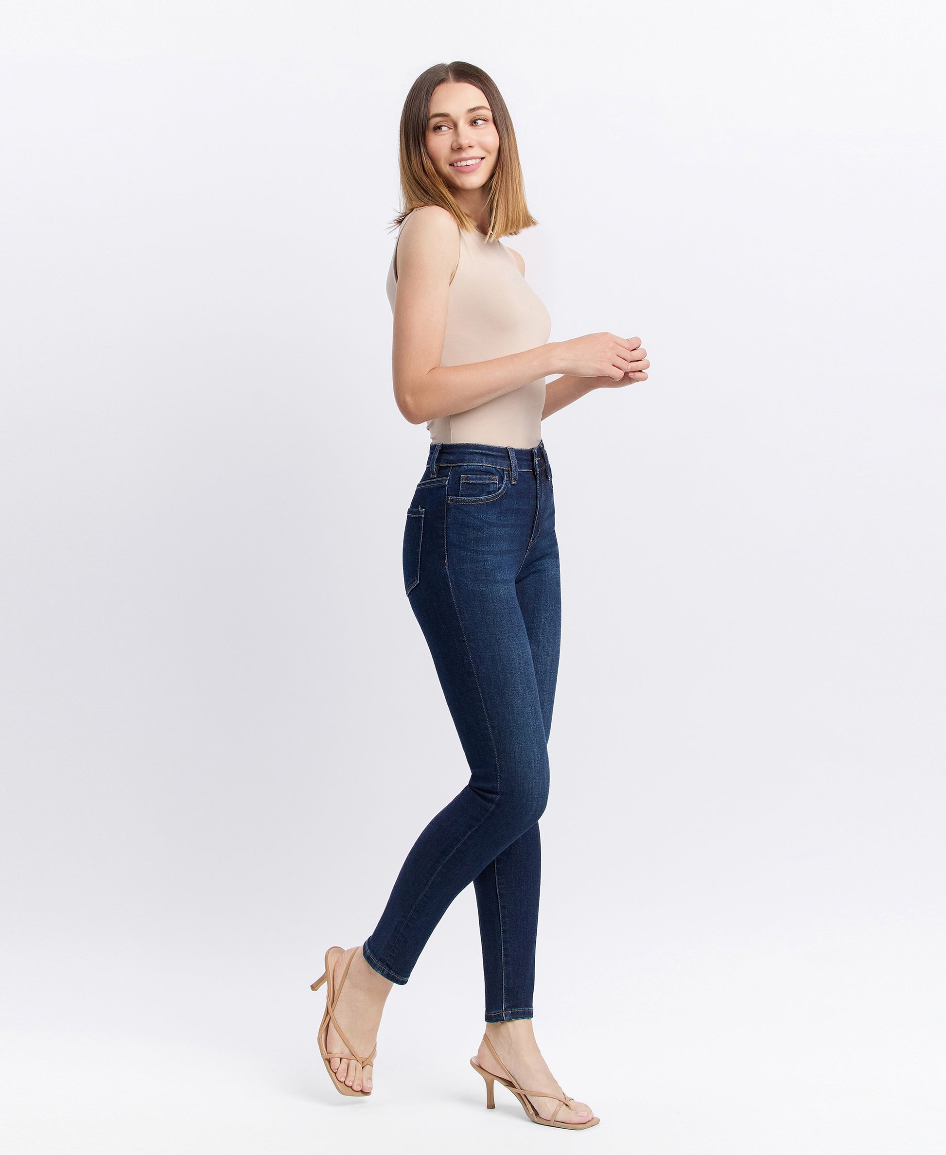 Right 45 degrees product image of DK Wash - High Rise Skinny Denim Jeans