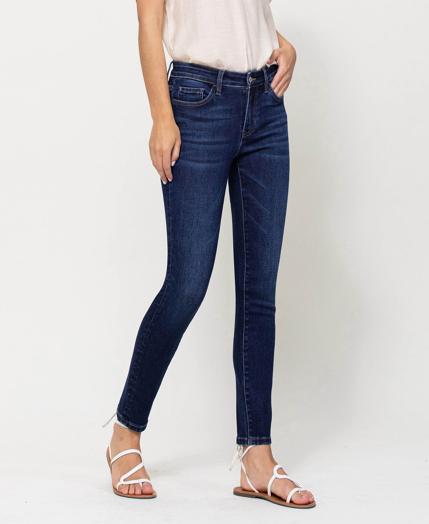 Right 45 degrees product image of DK Wash - High Rise Skinny Denim Jeans