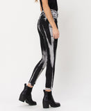 Right side product images of Benzo - Black Tie Dye High Rise Crop Skinny Jeans