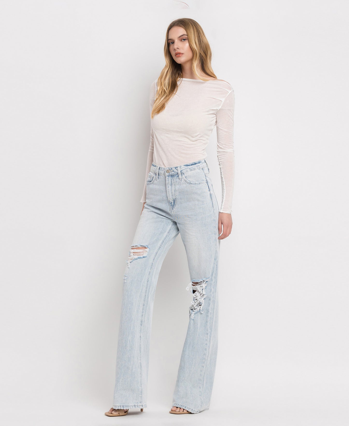 Left 45 degrees product image of Avenida - Super High Rise 90's Vintage Flare Jeans