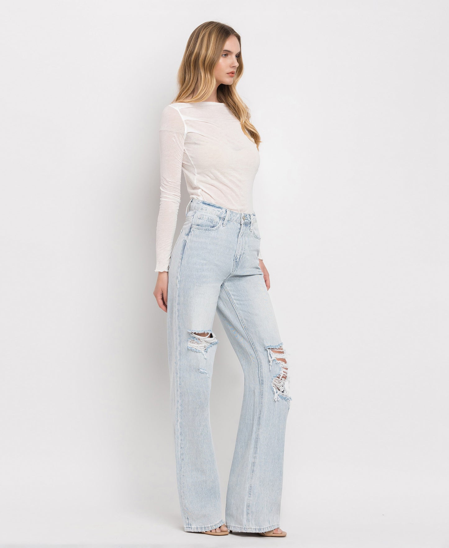 Right 45 degrees product image of Avenida - Super High Rise 90's Vintage Flare Jeans