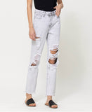 Right 45 degrees product image of All Mine - Distressed Rigid Mom Jeans