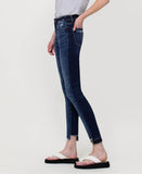 Left side product images of Younger - High Rise Ankle Skinny Jeans with Seamed Contrast Panel and Mixed Step Hem