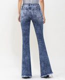 Back product images of Austin Sky - Mid Rise Super Flare Jeans W Frayed Hem