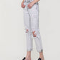 Left side product images of Message Bottle - Rigid Distressed Button Up Mom Jean W Cuff