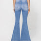 Back product images of Valentine - Button Up Super High Rise Flare Jeans with Undo Hem