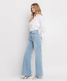 Left 45 degrees product image of Work Song - Super High Rise Wide Leg Jeans