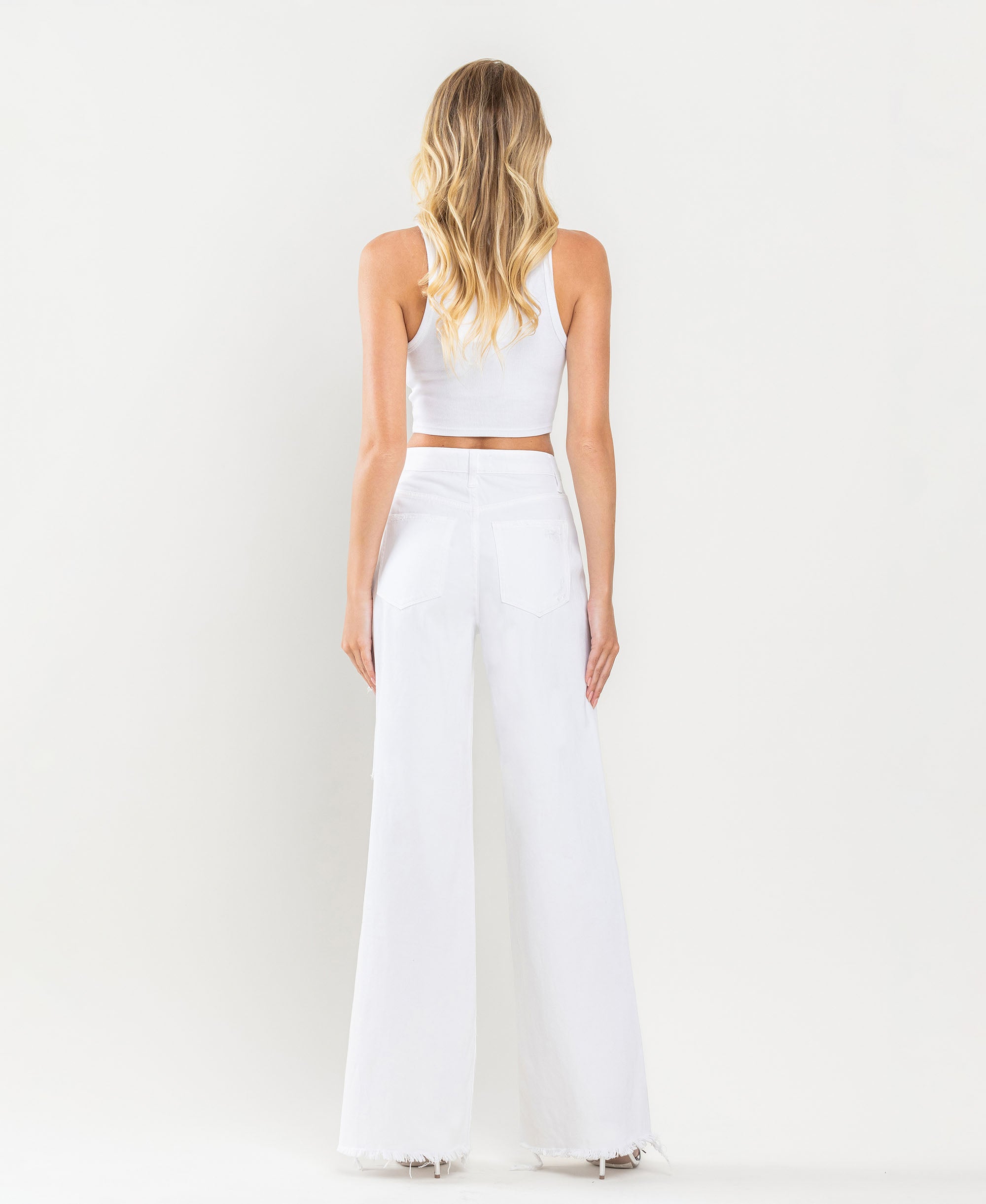 VERVET Optic White 90's Vintage Super High Rise Wide Loose Jeans