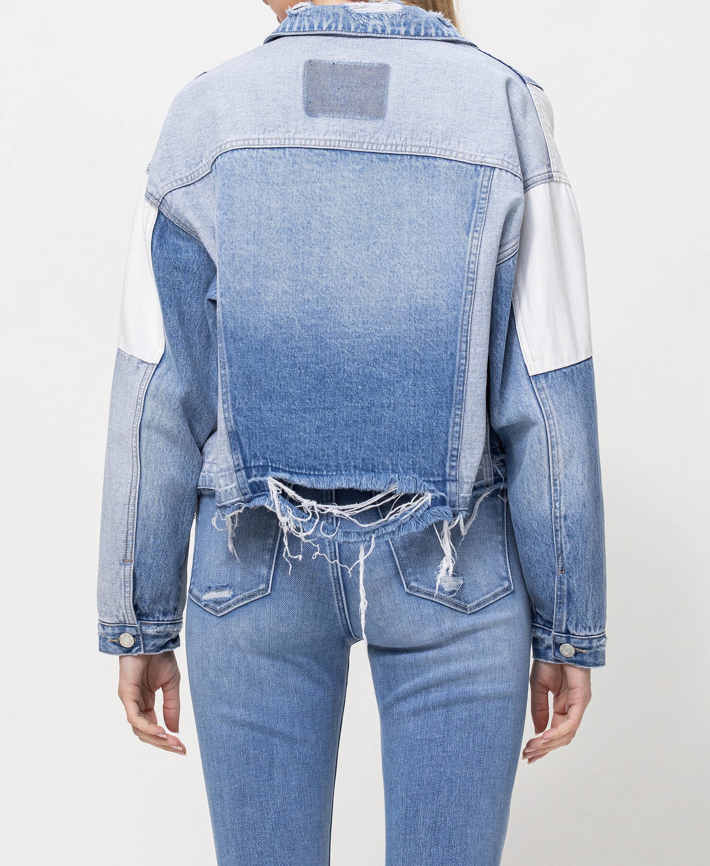 Back product images of Denim - Oversized Crop Denim Jacket