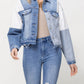 Front product images of Denim - Oversized Crop Denim Jacket