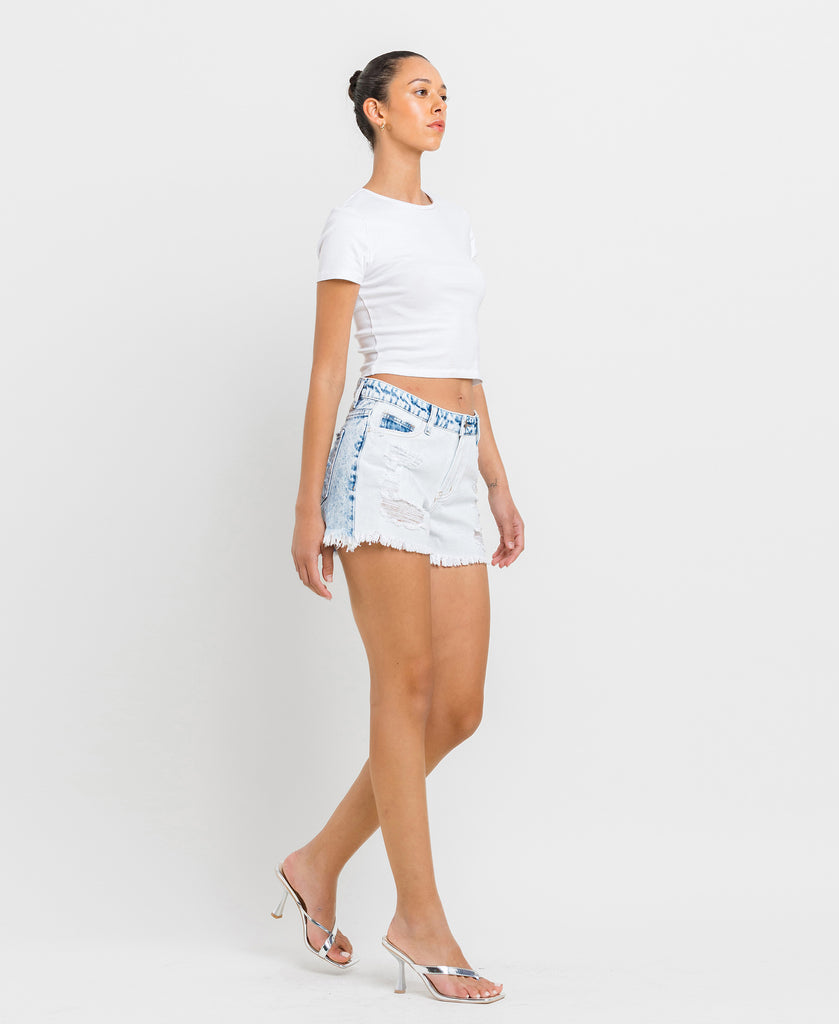 Right 45 degrees product image of Married An Angel - High Rise Color Block Shorts