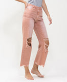 Right 45 degrees product image of Brandied Melon - Super High Rise 90s Vintage Crop Flare Jeans