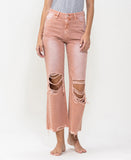 Front product images of Brandied Melon - Super High Rise 90s Vintage Crop Flare Jeans