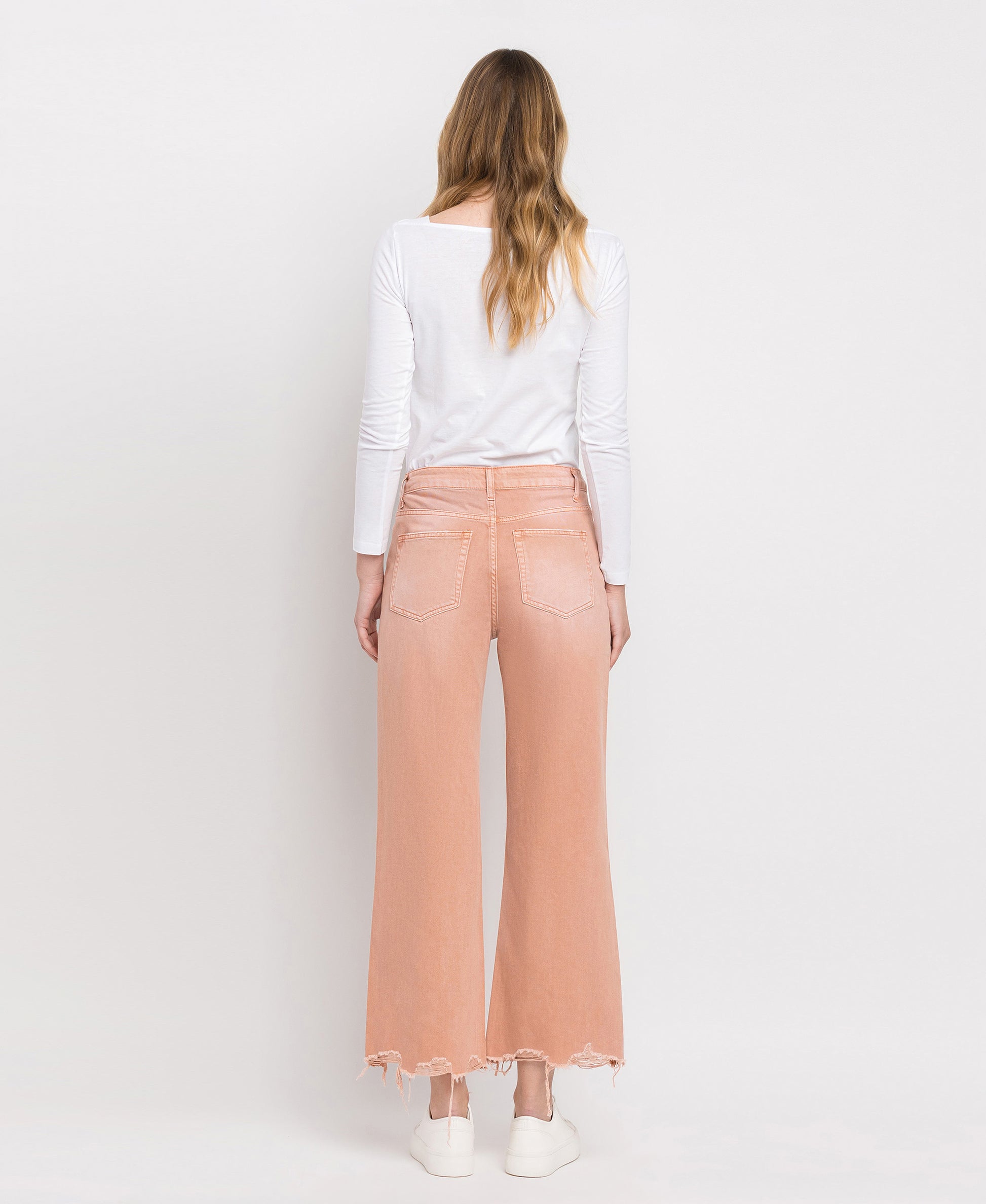 Back product images of Brandied Melon - Super High Rise 90s Vintage Crop Flare Jeans