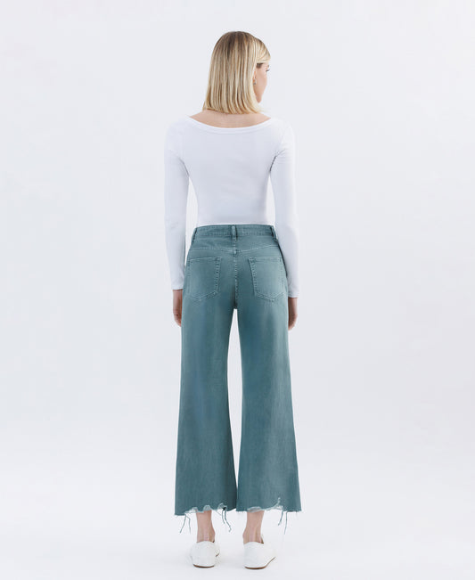 Back product images of Mallard Green - Super High Rise 90s Vintage Crop Flare Jeans