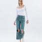 Front product images of Mallard Green - Super High Rise 90s Vintage Crop Flare Jeans