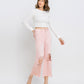 Right 45 degrees product image of Powder Pink - Super High Rise 90s Vintage Crop Flare Jeans