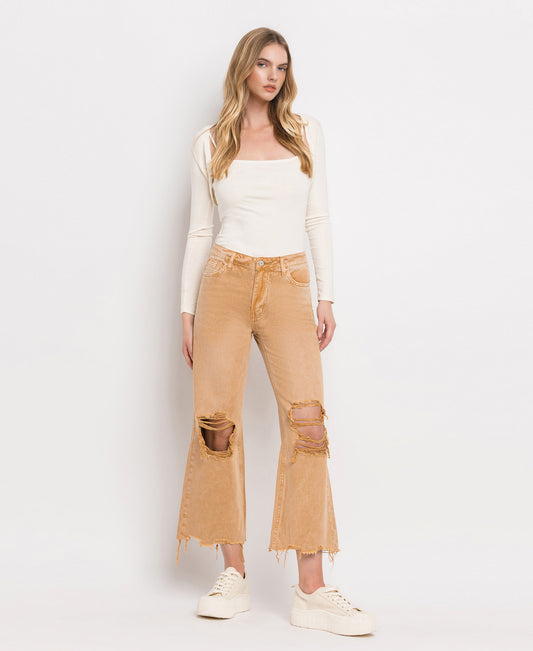 Kiss Of California - Super High Rise 90's Vintage Cropped Flare Jeans