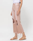 Left 45 degrees product image of July Song - Super High Rise 90's Vintage Cropped Flare Jeans