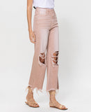 Right 45 degrees product image of July Song - Super High Rise 90's Vintage Cropped Flare Jeans