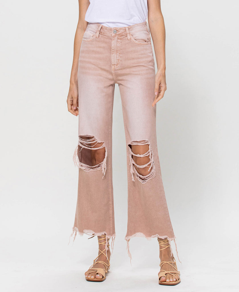 Front product images of July Song - Super High Rise 90's Vintage Cropped Flare Jeans