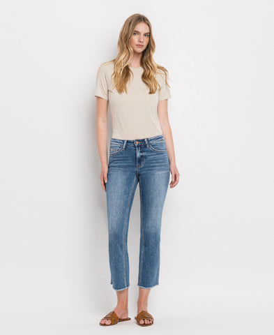 Front product images of Five Steps To Heaven - Mid Rise Straight Crop Jeans