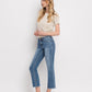 Left 45 degrees product image of Five Steps To Heaven - Mid Rise Straight Crop Jeans