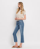 Left 45 degrees product image of Five Steps To Heaven - Mid Rise Straight Crop Jeans