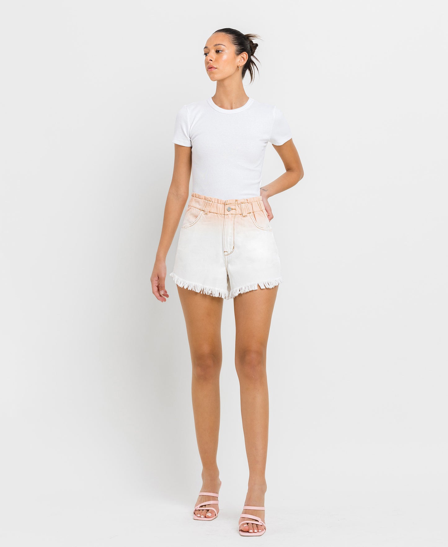 Front product images of Excitement - Super High Rise Paper Bag Shorts