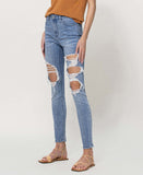 Left 45 degrees product image of Being At Home - High Rise Ankle Skinny Denim Jeans