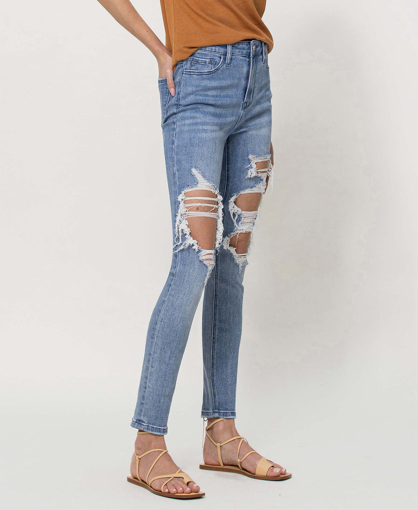 Right 45 degrees product image of Being At Home - High Rise Ankle Skinny Denim Jeans