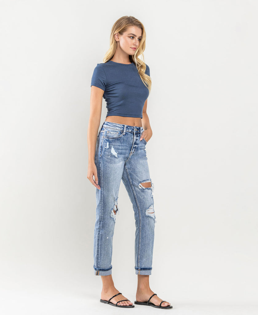 Right 45 degrees product image of Glamorous - High Rise Boyfriend Jeans