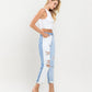Right 45 degrees product image of Laughter - Super High Rise Mom Jeans W Contrast Blocking Details