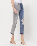 Right 45 degrees product image of Serendipity - High Rise Straight Crop Jeans