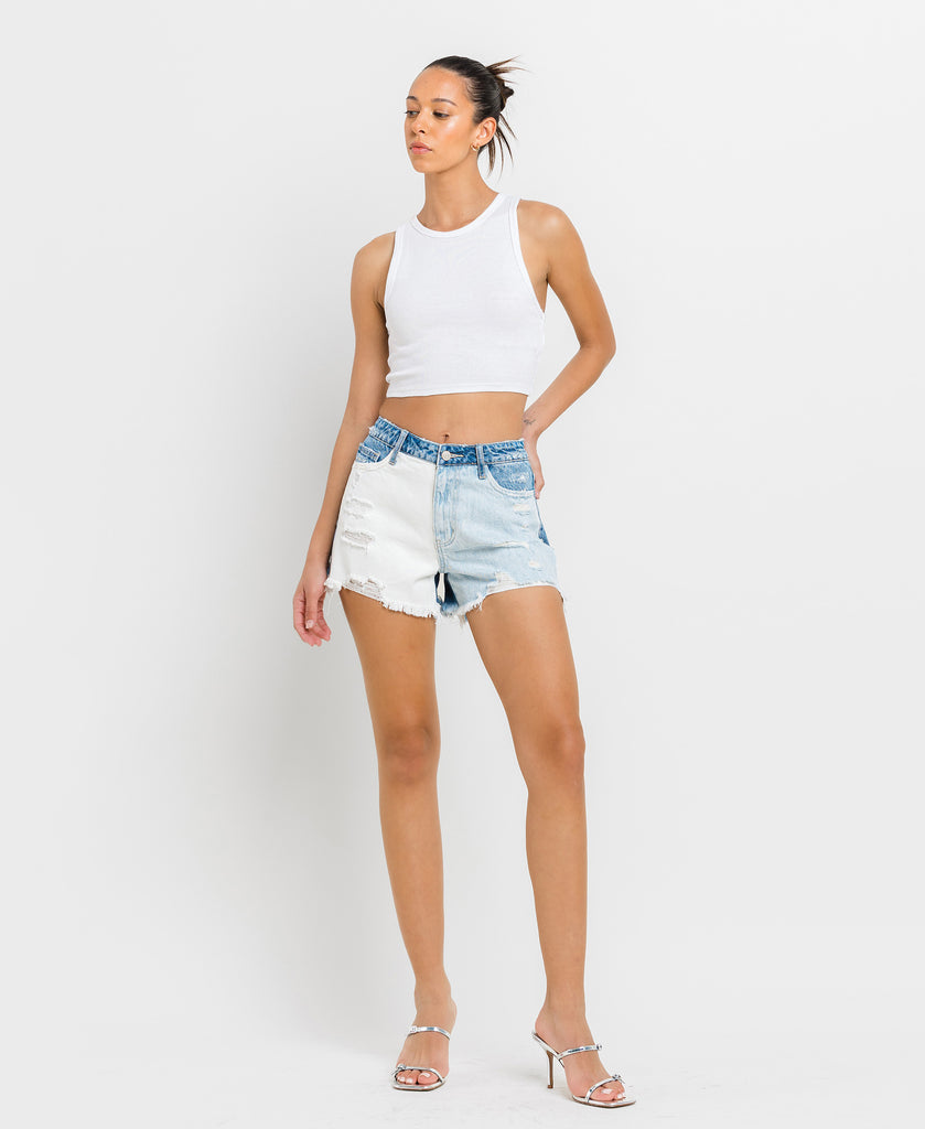 Front product images of Acclaimed - Super High Rise Color Block Shorts