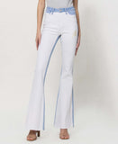 Dazzling - High Rise Color Block Flare Jeans